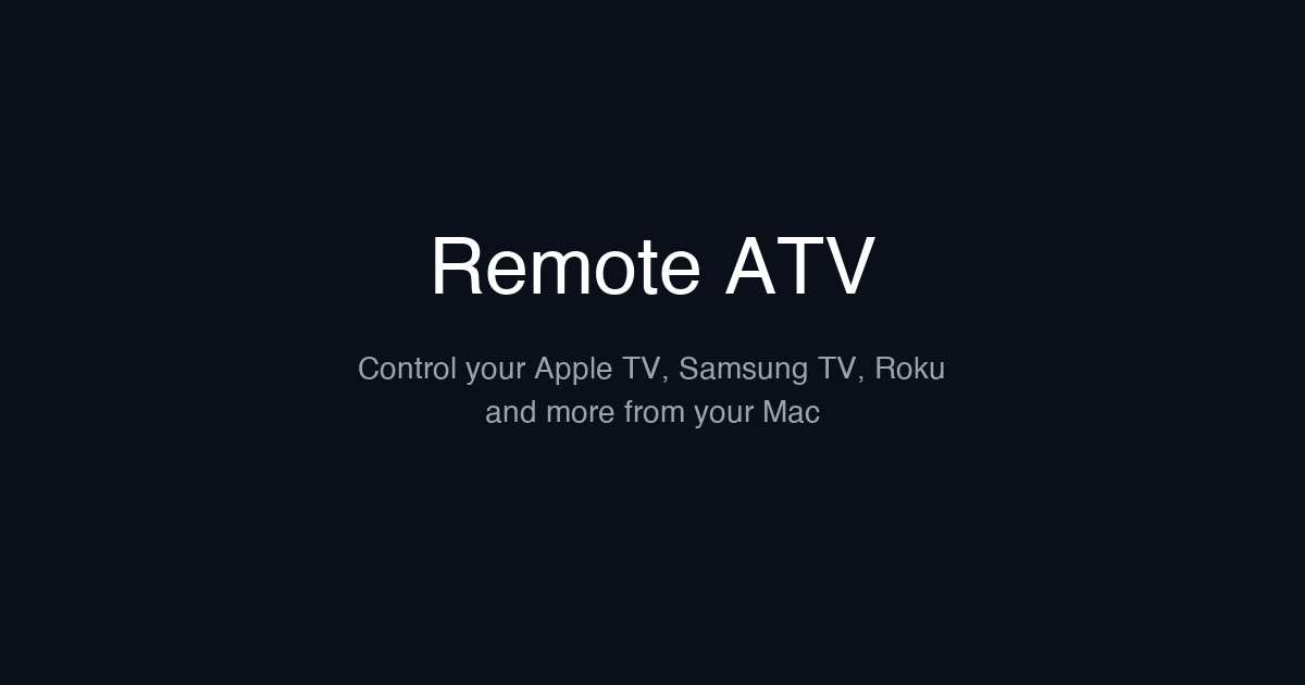 Remote ATV - Universal Remote for Your TV